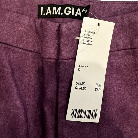 I.AM.GIA Saros Straight Leg Purple Faux Leather Pants NWT S - Picture 5 of 9